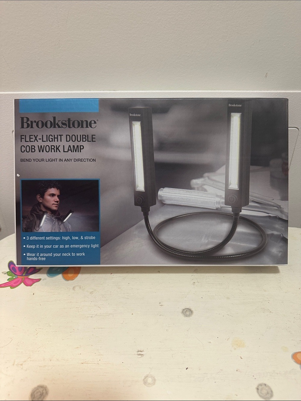 Brookstone Black Flex-Light Double COB Work Lamp